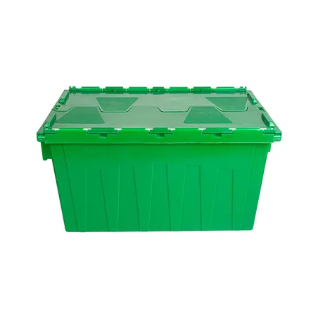 RÉCIPIENT AVEC COUVERCLE INTÉGRÉ  55 L 60x40x31,7 CM VERT PP (1 UNITÉ)