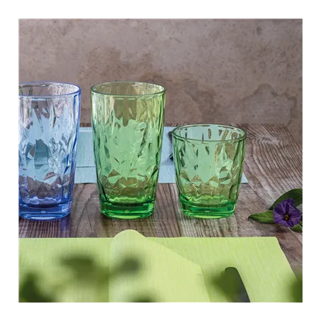 GOBELETS  305 ML Ø 8,4/6,3x9,2 CM VERT POLYCARBONATE (12 UNITÉ)