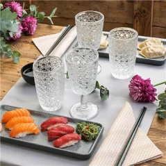COUPES WAKI GLASS 'VINTAGE' 380 ML Ø8x13 CM TRANSPARENT VERRE (6 UNITÉ)