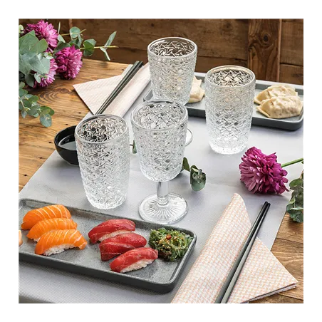 COUPES WAKI GLASS 'VINTAGE' 380 ML Ø8x13 CM TRANSPARENT VERRE (6 UNITÉ)