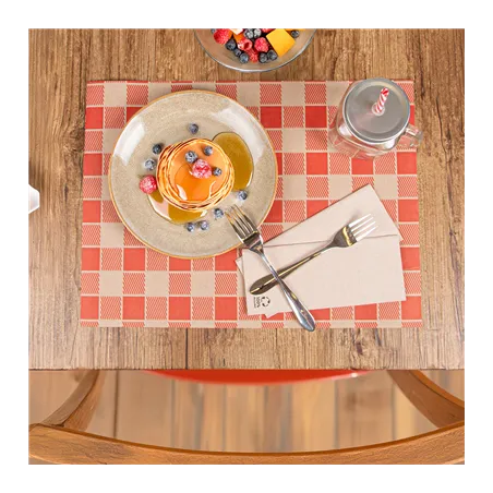 SETS DE TABLE XL FEEL GREEN 'VICHY' 80 G/M2 35x50 CM NATUREL PAPIER RECYCLÉ (1000 UNITÉ)
