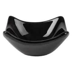 ASSIETTES CARRÉES AKALA  7,6x7,6x3,4 CM NOIR PORCELAINE (12 UNITÉ)