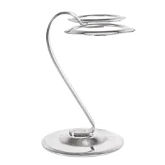 SUPPORT POUR 2 CORNETS À GLACE 11x7,5 CM ARGENTE INOX (1 UNITÉ)