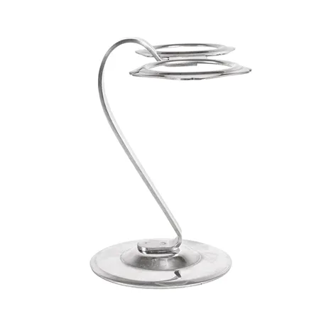 SUPPORT POUR 2 CORNETS À GLACE   11x7,5 CM ARGENTE INOX (1 UNITÉ)