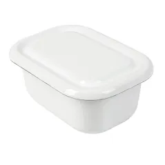 RÉCIPIENTS AVEC COUVERCLE ENAMELWARE 850 ML 18x13x7,5 CM BLANC ACIER ÉMAILLÉ (4 UNITÉ)