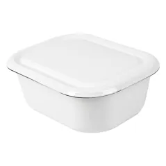 RÉCIPIENTS AVEC COUVERCLE ENAMELWARE 2100 ML 23,5x19x9 CM BLANC ACIER ÉMAILLÉ (3 UNITÉ)