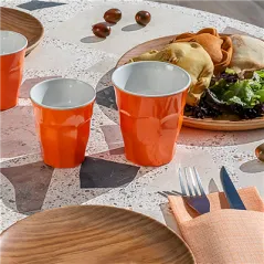 GOBELETS EMPILABLES ASAMI WARE 180 ML Ø 7,5x7,6 CM ORANGE MÉLAMINE (10 UNITÉ)
