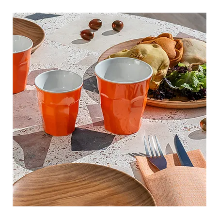 GOBELETS EMPILABLES ASAMI WARE 180 ML Ø 7,5x7,6 CM ORANGE MÉLAMINE (10 UNITÉ)