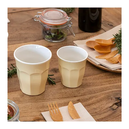 GOBELETS EMPILABLES ASAMI WARE 295 ML Ø 8,8x9 CM CREME MÉLAMINE (10 UNITÉ)