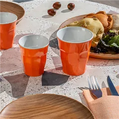 GOBELETS EMPILABLES ASAMI WARE 295 ML Ø 8,8x9 CM ORANGE MÉLAMINE (10 UNITÉ)