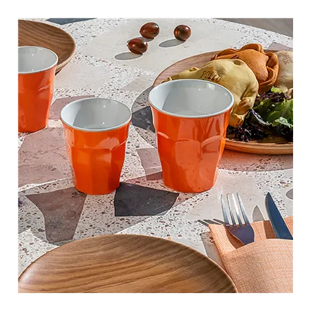 GOBELETS EMPILABLES ASAMI WARE 295 ML Ø 8,8x9 CM ORANGE MÉLAMINE (10 UNITÉ)