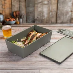SERVING BOX AVEC COUVERCLE ASAMI WARE 3,8 L 32,5x17,9x9,5 CM GRIS MÉLAMINE (1 UNITÉ)