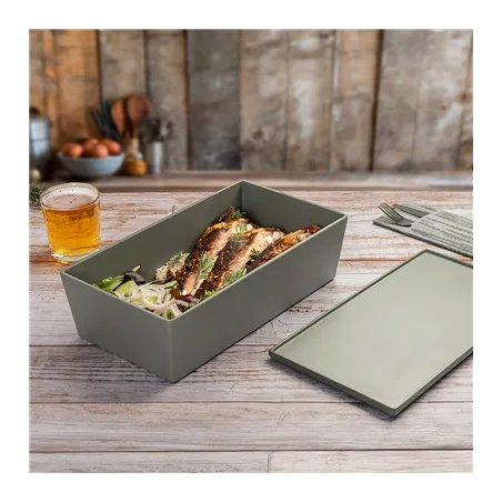 SERVING BOX AVEC COUVERCLE ASAMI WARE 3,8 L 32,5x17,9x9,5 CM GRIS MÉLAMINE (1 UNITÉ)