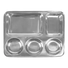 PLATEAU AVEC 5 COMPARTIMENTS ARTINOX 33,5x26,5x3 CM ARGENTE INOX (24 UNITÉ)