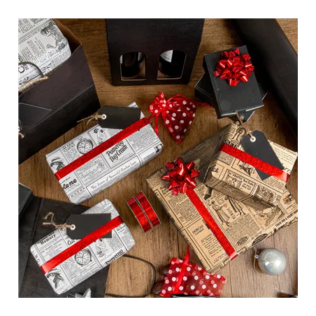 PAPIER CADEAUX 'TIMES' 60 G/M2 0,7x100 M BLANC KRAFT VERGÉ (1 UNITÉ)