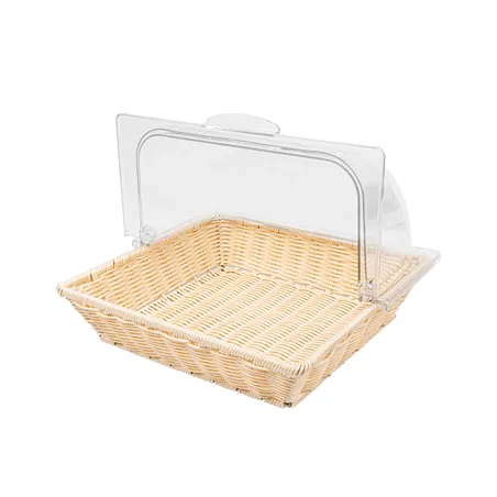 CORBEILLE SIMILAIRE OSIER AVEC COUPOLE   36x33,5x26 CM BEIGE PP (1 UNITÉ)
