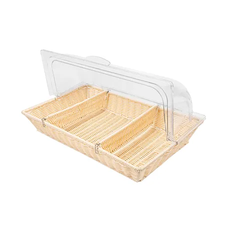 CORBEILLE SIMIL OSIER - COUPOLE GN 1/1   53,5x33,5x28 CM BEIGE PP (1 UNITÉ)