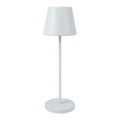 LAMPE LED SANS FIL + VARIATEUR  4000 mAH Ø 11x35 CM BLANC METAL (1 UNITÉ)