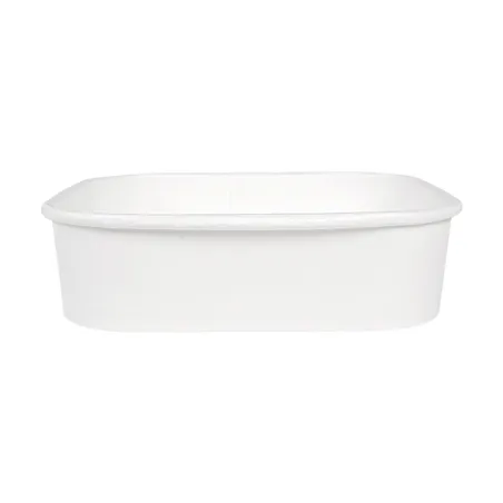 RÉCIPIENTS CARRÉS  750 ML 320 + 26 PE G/M2 16,7x16,7x4,3 CM BLANC KRAFT (300 UNITÉ)