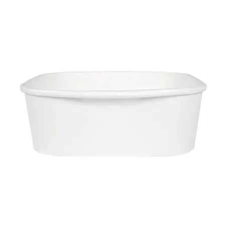 RÉCIPIENTS CARRÉS  1000 ML 320 + 26 PE G/M2 16,7x16,7x5,5 CM BLANC KRAFT (300 UNITÉ)