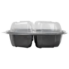 EMBALLAGES COUVERCLE 3 COMPT. MICRO 1130 ML 22,9x23,3x8,2 CM NOIR PP (100 UNITÉ)