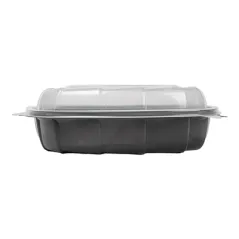 EMBALLAGE COUVERCLE CHARNIÈRE MICRO-ONDE 1370 ML 25,1x25,8x7,4 CM NOIR PP (100 UNITÉ)