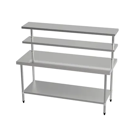 TABLE TRAVAIL 2 NIVEAUX + 2 ÉTAGÈRES
