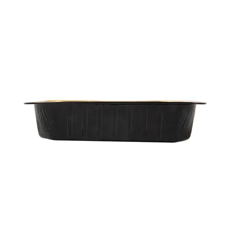 RÉCIPIENTS LAQUÉS  975 ML 21,4x14,2x4,5 CM NOIR/OR ALUMINIUM (50 UNITÉ)
