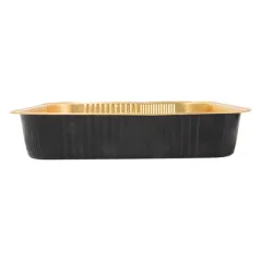 RÉCIPIENTS LAQUÉS  3600 ML 32,2x26,2x6 CM NOIR/OR ALUMINIUM (25 UNITÉ)