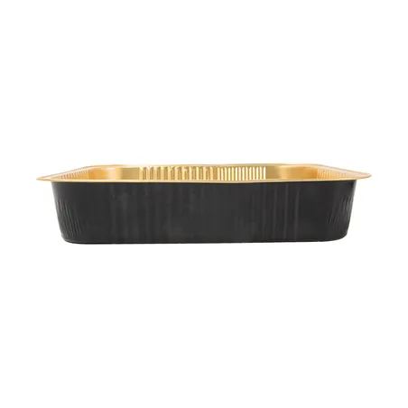 RÉCIPIENTS LAQUÉS  3600 ML 32,2x26,2x6 CM NOIR/OR ALUMINIUM (25 UNITÉ)