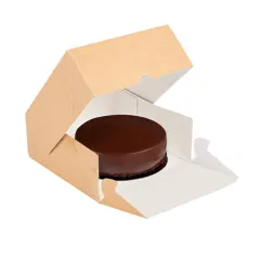 BOÎTES PATISSERIES SANS FENÊTRE THEPACK  17x14x11,5 CM NATUREL CARTON NANO-MICRO (200 UNITÉ)