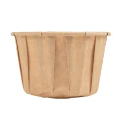 POTS TRAITEUR PAPIER PLISSÉ  90 ML (3 oz) 80 G/M2 Ø6,5/4,9x3,8 CM NATUREL PARCH.INGRAISSABLE (250 UNITÉ)
