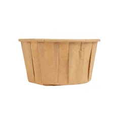 POTS TRAITEUR PAPIER PLISSÉ  165 ML (5,5 oz) 80 G/M2 Ø8/6x4,3 CM NATUREL PARCH.INGRAISSABLE (250 UNITÉ)