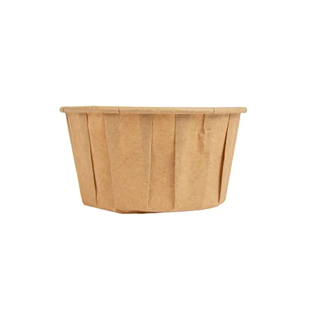 POTS TRAITEUR PAPIER PLISSÉ  165 ML (5,5 oz) 80 G/M2 Ø8/6x4,3 CM NATUREL PARCH.INGRAISSABLE (250 UNITÉ)