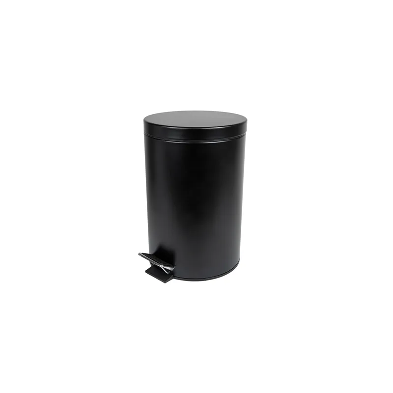 POUBELLE À PÉDALE RÉCEPTACLE INTÉRIEUR  12 L Ø 25x38 CM NOIR ACIER (1 UNITÉ)