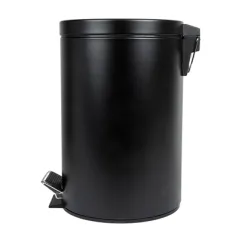 POUBELLE À PÉDALE RÉCEPTACLE INTÉRIEUR  12 L Ø 25x38 CM NOIR ACIER (1 UNITÉ)