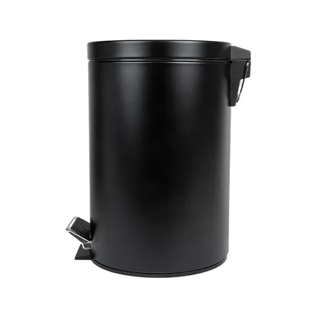 POUBELLE À PÉDALE RÉCEPTACLE INTÉRIEUR  12 L Ø 25x38 CM NOIR ACIER (1 UNITÉ)