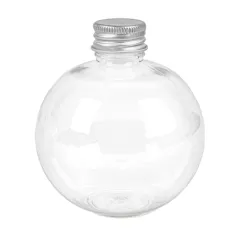 FLACONS SPHÉRIQUES AVEC BOUCHON EN ALUMINIUM  250 ML Ø8x9,1 CM TRANSPARENT PET (150 UNITÉ)