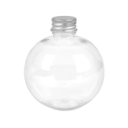 FLACONS SPHÉRIQUES AVEC BOUCHON EN ALUMINIUM  250 ML Ø8x9,1 CM TRANSPARENT PET (150 UNITÉ)