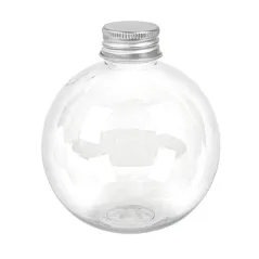 FLACONS SPHÉRIQUES AVEC BOUCHON EN ALUMINIUM  350 ML Ø9x10,1 CM TRANSPARENT PET (150 UNITÉ)