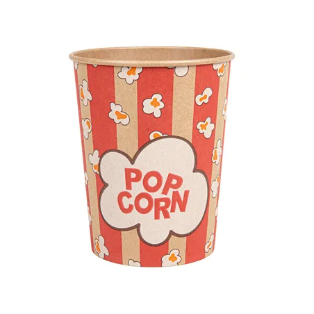 RÉCIPIENTS POUR POP-CORN  960 ML 230 +20 PE G/M2 Ø 11,6/8,8x14,2 CM KRAFT (500 UNITÉ)