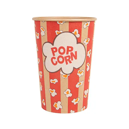 RÉCIPIENTS POUR POP-CORN  1380 ML 230 +20 PE G/M2 Ø 12/8,8x17,5 CM KRAFT (500 UNITÉ)