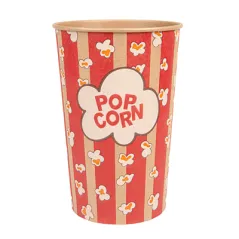 RÉCIPIENTS POUR POP-CORN  1920 ML 260 +20 PE G/M2 Ø 13,3/10x19,5 CM KRAFT (500 UNITÉ)