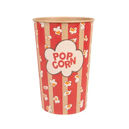 RÉCIPIENTS POUR POP-CORN  1920 ML 260 +20 PE G/M2 Ø 13,3/10x19,5 CM KRAFT (500 UNITÉ)