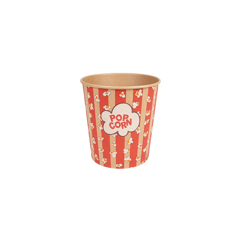 RÉCIPIENTS POUR POP-CORN  3900 ML 260 +20 PE G/M2 Ø 18,5/14,5x19,5 CM KRAFT (150 UNITÉ)