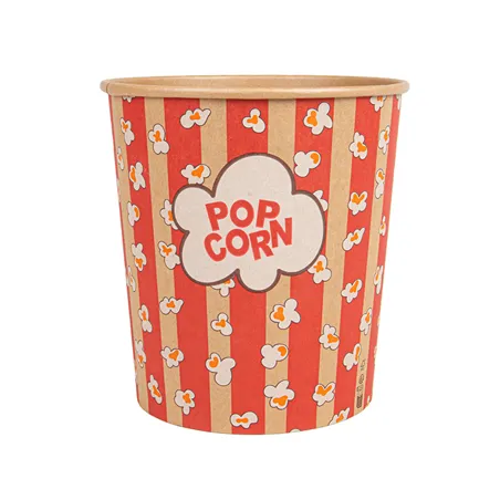 RÉCIPIENTS POUR POP-CORN  3900 ML 260 +20 PE G/M2 Ø 18,5/14,5x19,5 CM KRAFT (150 UNITÉ)