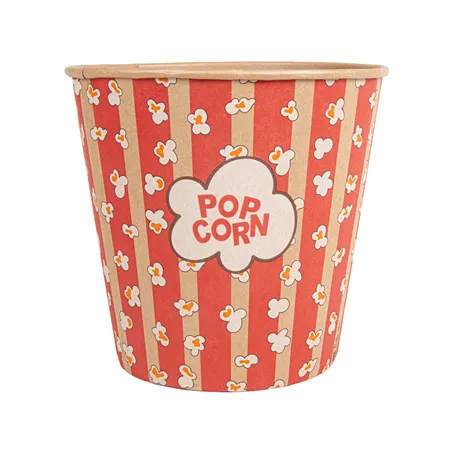 RÉCIPIENTS POUR POP-CORN  5100 ML 300 +20 PE G/M2 Ø 22,7/16x21 CM KRAFT (100 UNITÉ)