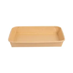 RÉCIPIENTS POUR "SUSHI"  20PE + 280 +16PE G/M2 18,5x12,9x2,4 CM NATUREL KRAFT (600 UNITÉ)