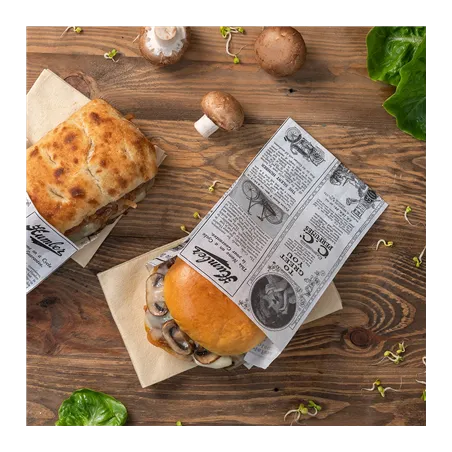 POCHETTES HAMBURGERS 'TIMES' 35 G/M2 12+7x18 CM BLANC PARCH.INGRAISSABLE (500 UNITÉ)