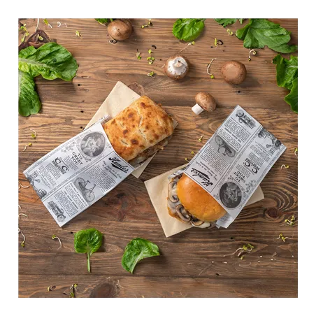 POCHETTES HAMBURGERS 'TIMES' 35 G/M2 14+7x22 CM BLANC PARCH.INGRAISSABLE (500 UNITÉ)